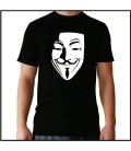 Vendetta camiseta negra máscara anonimous