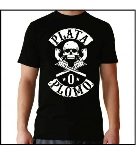 Pablo Escobar Plata o plomo camiseta negra