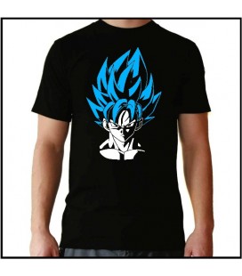 Dragonball Goku pelo azul camiseta negra