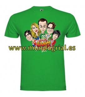 Big bang theory sheldon y amigos camiseta verde